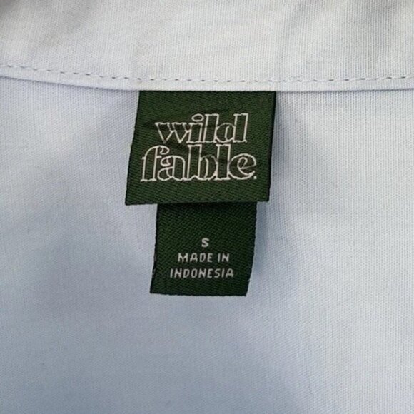 NWT Wild Fable Baby Blue Bow Collared Button Blouse Size Sm, Cropped Academia - Picture 4 of 8